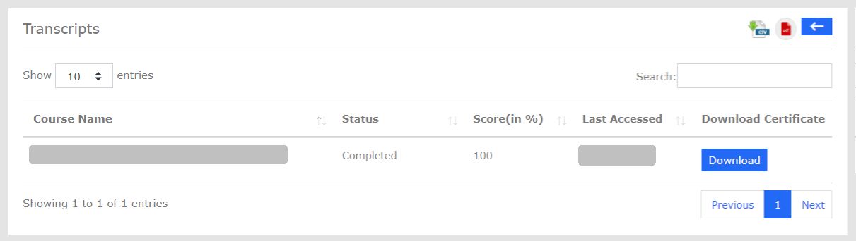 Course Transcripts