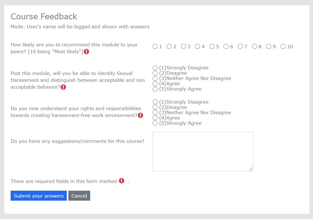 Sample Feedback Activity