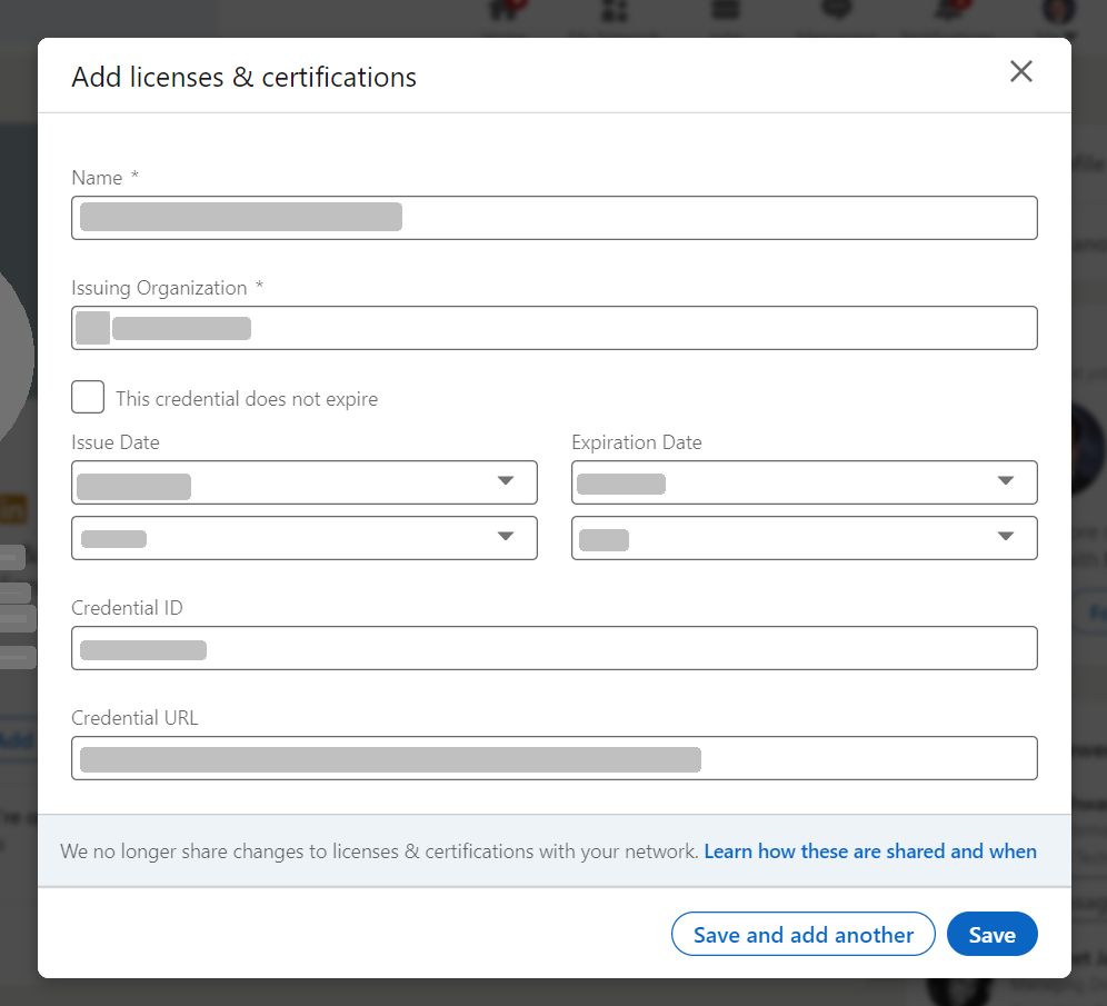Add Licenses and Certifications to LinkedIn