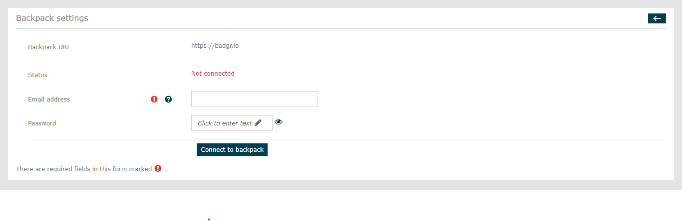 connect to a backpack page
