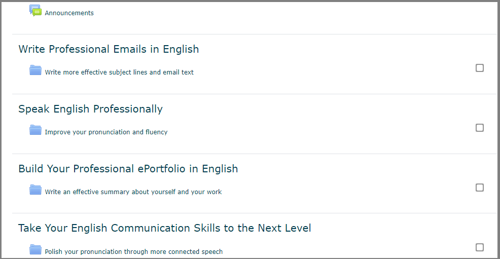 Preveiw of Topics Format