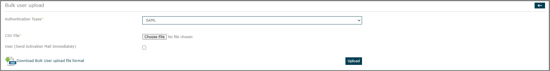 Preview of addition of bulk users page