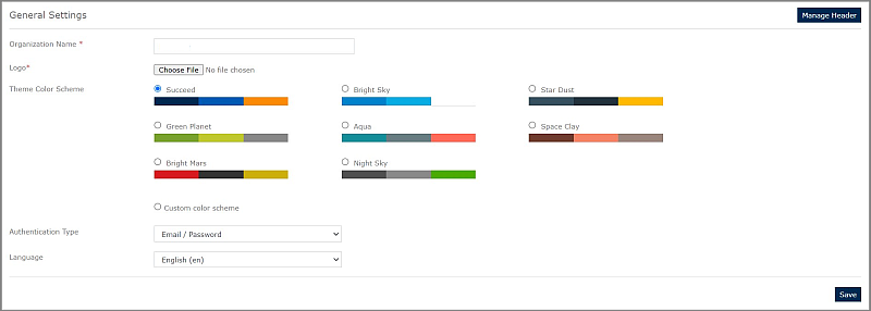 Preview of general settings