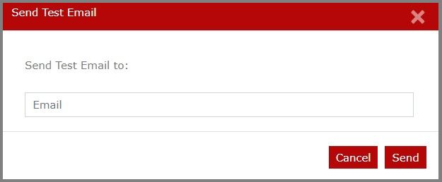 preview of send test email dialog