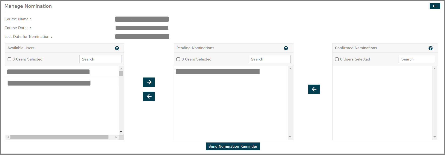 Preview of nomination Management