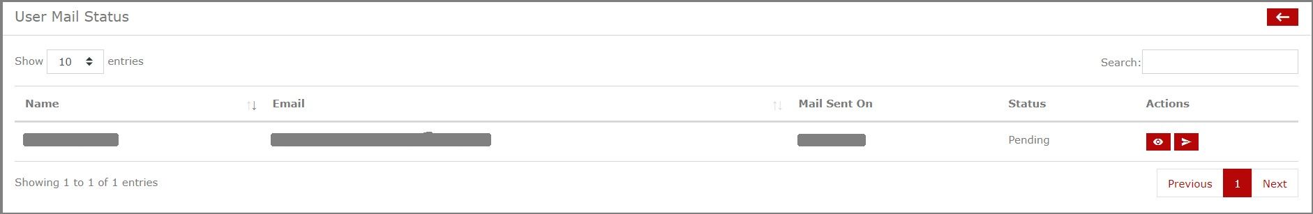Preview of user mail status page