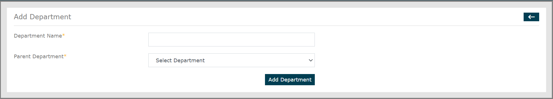 Preview of adding Sub-Department