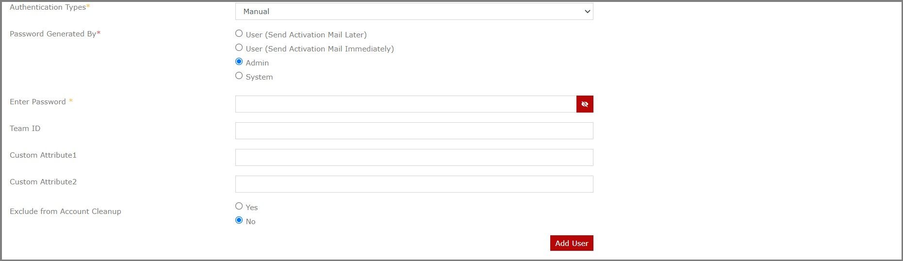 Preview of add new user