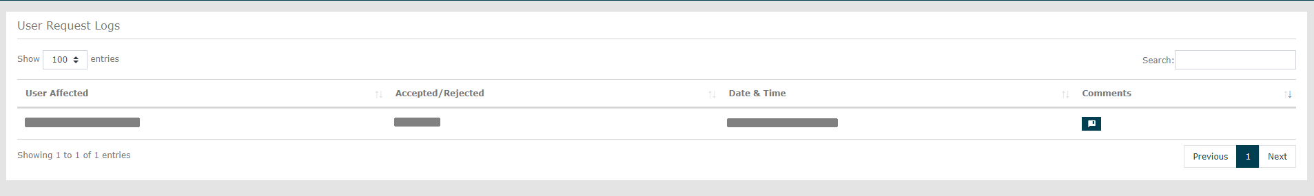 Preview of User Request Logs