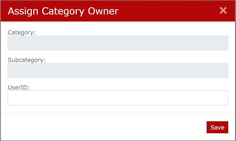 Preview of Assigning a category owner.